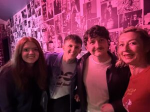 Photo of some of the members of Park View with Joanna Long, of Echoes In Ink, after the gig at Zerox in Newcastle, 21st March 2026