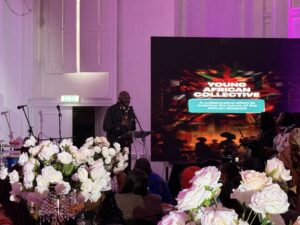 Teinye Boyle, founder of AFRIBALL, keynote speaker at AFRIBALL 2026, Assembly Rooms, Newcastle, 30th May 2026, reviewed by Joanna Long from Echoes In Ink