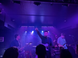 Photo of Joanna Long with Corella at the live gig in May at KU in Stockton, taken for a review of the event