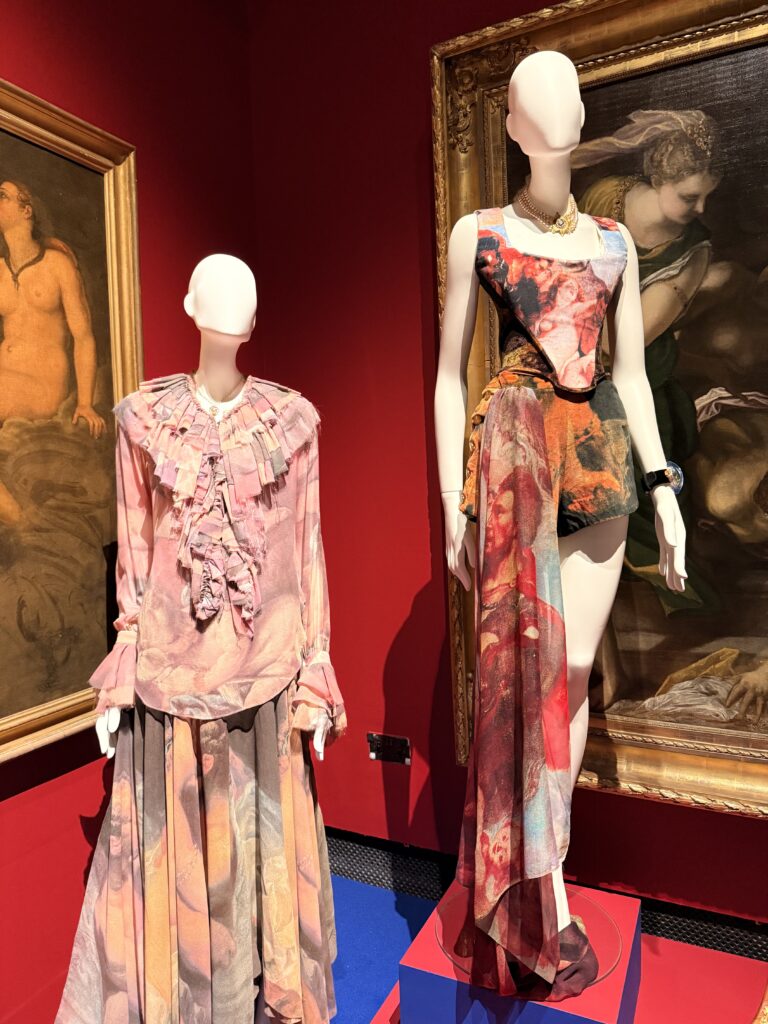 Photo of Vivienne Westwood creations taken by Joanna Long at the exhibition at The Bowes Museum, reviewed for Echoes In Ink 2026