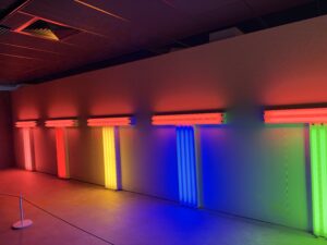 Photo of Liz West's 'Our Spectral Vision' 2016, installed in The Light, Durham as part of the Victory Over The Sun: Encounters With Light exhibition, August 2026